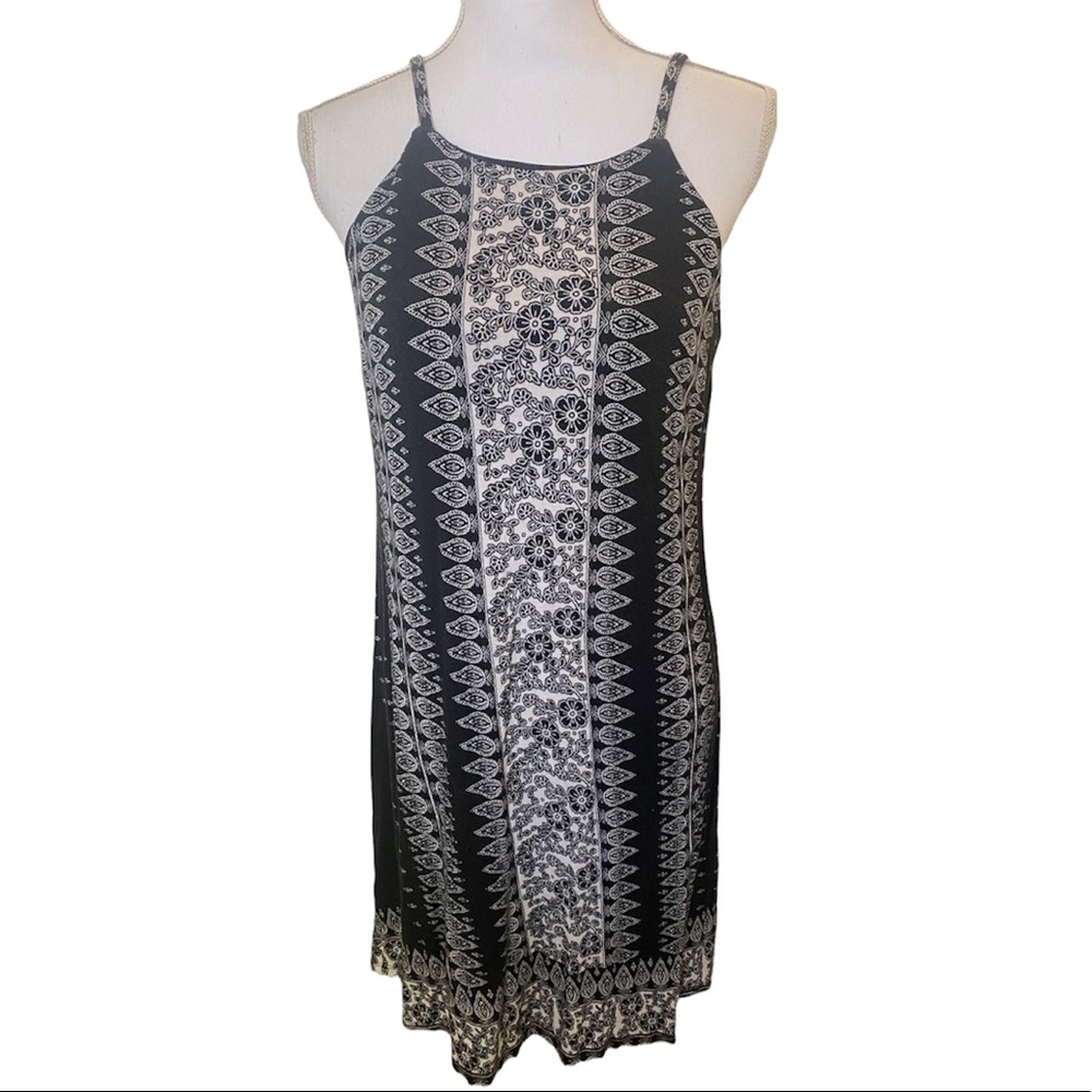 a.n.a  A New Approach | Women Black and White Print Tank Dress Size S